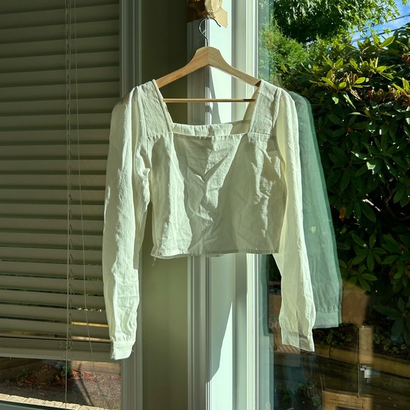 NEW oak and fort linen long sleeve blouse - Picture 2 of 11